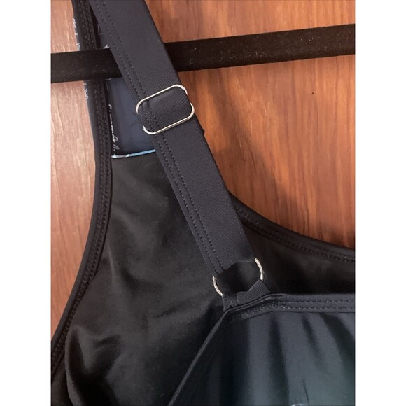 Summer Mae Women's Sz 16 Green Black White Straps Tankini Swim Top NWT - Picture 8 of 9